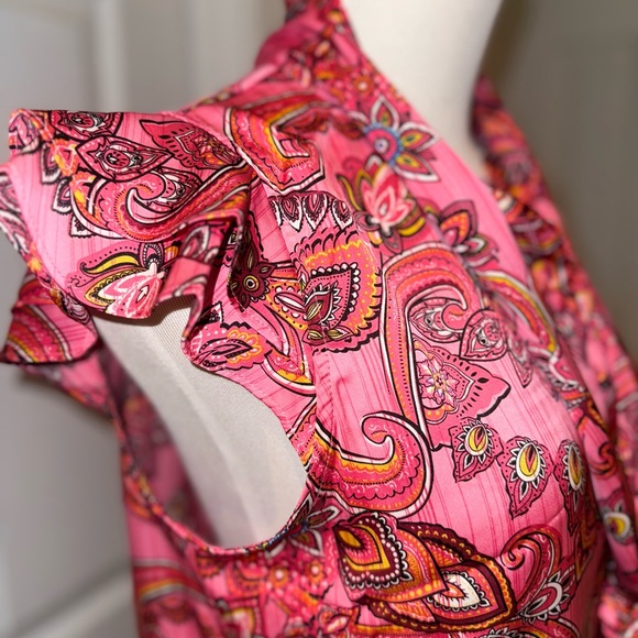 Pink Paisley Ruffle Blouse - Picture 4 of 6